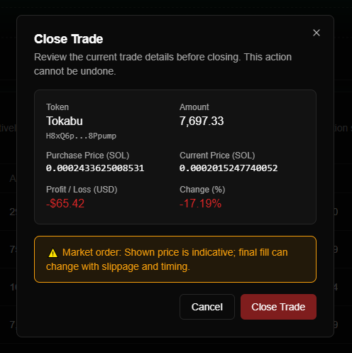 Nexgent Manual Trade Closure