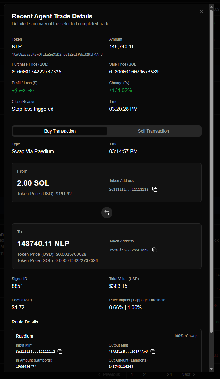 Nexgent Recent Trades