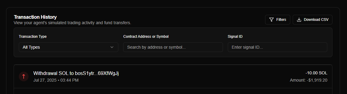 Filter and export your transactions
