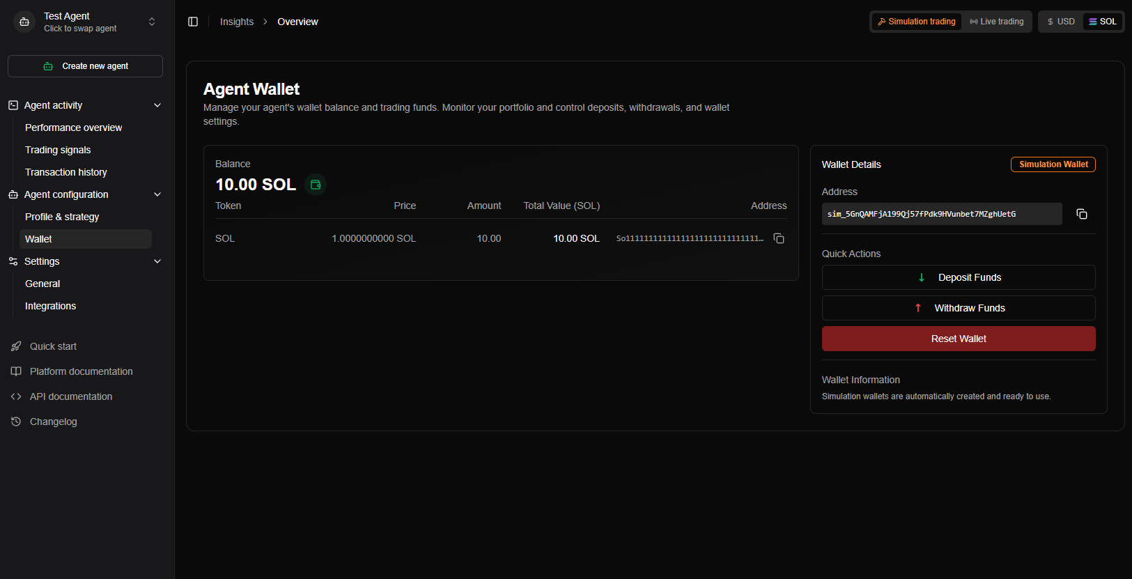 Simulation Wallet Auto-Created